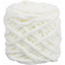 Hilo grueso de chenilla blanca de 7 mm, 3.5 oz/72 yardas, súper grueso, esponjoso y suave para crochet, tejido de punto, telar y amigurumi.