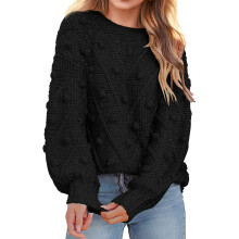 Lelijke kersttruien voor dames, herfst/winter, gebreide trui met ronde hals, lange mouwen, effen, elegante trui, gebreide top