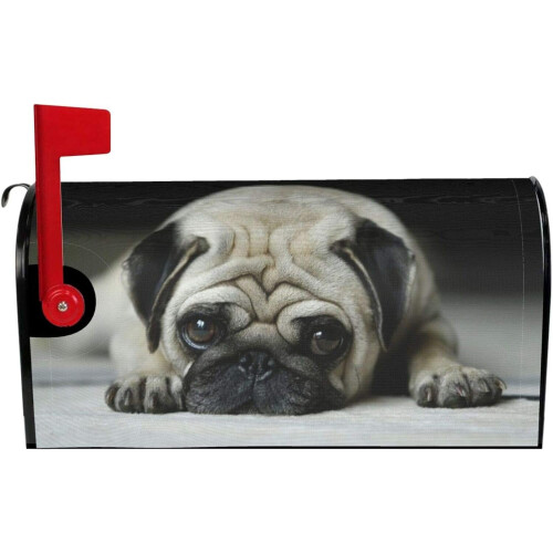 Κάλυμμα γραμματοκιβωτίου για σκύλους Pug, αδιάβροχο μαγνητικό περιτύλιγμα