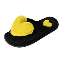 Chaussons plats pour femmes, chaussons duveteux, pantoufles douces et chaudes, style romantique, couleur jaune, pointures 38-39.