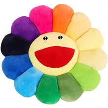 Coussin décoratif tournesol en peluche – Doux et coloré, 42 cm (16,5 po), idéal pour la maison, la chambre, les magasins et les restaurants.