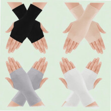 4 Pairs Sunblock Fingerless Gloves for Women, UV Sun Protection Lightweight Fingerless Gloves