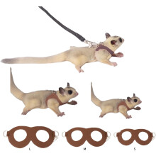 Sugar Gliders Harness Leash Set (3 pcs), Adjustable Vest & Traction Ropes for Small Animals, Compatible with Squirrels, Hamsters, Rats, Gerbils,