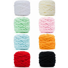 3 madejas/8 madejas de hilo para mantas. Cada madeja pesa 100 g/3.5 oz. - Hilo de chenilla. 6 súper grueso - Hilo grueso para tejer, hacer ganchillo