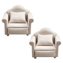 Splendidi mobili per soggiorno in miniatura per casa delle bambole, divano beige (2 pezzi)