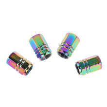 Colorful Design 4Pcs Hexagonal Tire Valve Stem Covers for Vehicle Maintenance