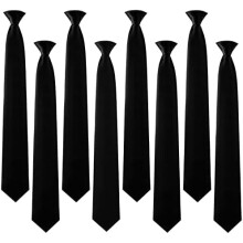 Clip-Krawatte für Herren, 50 cm, schmal, einfarbig, formell, vorgebunden, für Büro, Schule, Hochzeit, Business-Uniformen