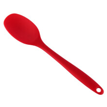 Lot de 10 spatules en silicone à long manche, antiadhésives, rouges, pour la cuisine.
