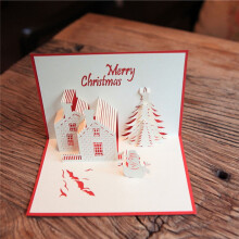 3 -up Card 3d Snowman Greeting Creative Christmas Workshop Cards Red