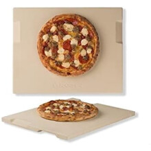 15x12" Cordierite Pizza Stone for Oven/Grill/BBQ, Crack-Resistant with 4 Handles – Crispy Crust Bread & Cookies