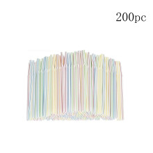 Elainilye 200 Pailles en plastique colorées jetables – Idéales pour les fêtes, la plage et les bars – Compatibles avec les gobelets standard