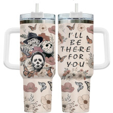 Black Jack Skeleton 40oz Becher mit Henkel und Strohhalm – Halloween-Geschenk für Nightmare Before Christmas Fans, kompatibel mit Filmliebhabern