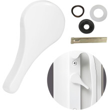 Metal Sliding Door Latch Lever, Replacement Parts for Jeld Wen Handle, 1-3/8 inch Pin, Patio Replacement, White