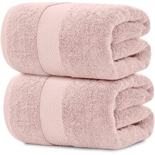 Pink 650 GSM Cotton Bath Sheet Towel - Extra Large 35x70, Luxury Soft, Highly Absorbent, Quick Dry, 2 Pack