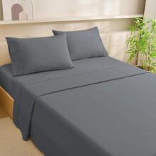 Ensemble de draps rafraîchissants Queen, en rayonne dérivée du bambou, ensemble de literie luxueux et soyeux avec poches profondes de 16 pouces