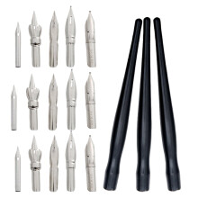 3 Sets Dip Pen Nibs Holders Calligraphy Wooden Drawing Pen Holder with Stainless Steel Pen for Writing Painting Signing