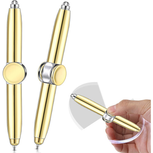 2 τεμάχια Fidget Spinning Pen με LED Light Multi Functional Help Thinking Δωρο-Στυλό για Ενήλικες, Μαθητές,