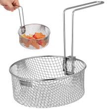 2Stk Tiefer Frittierkorb Aus Metall, Langlebiger Und Snack