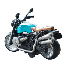 1:12 Scale Alloy Motorcycle Model with Lights & Sound, Blue Black 14x7x9cm