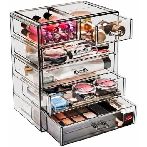 Acryl-Make-up-Organizer mit 6 Schubladen