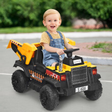 Trattore per bambini 12V con pala posteriore elettrica, telecomando, luci + musica + radio per bambini dai 3 anni in su