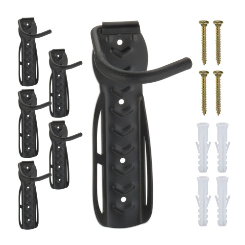 Suporte de parede preto para bicicletas - conjunto de 6