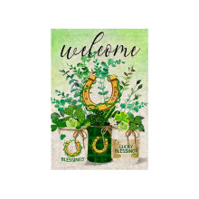 Bandiera da giardino bifacciale per il giorno di San Patrizio, decorazione per esterni per patio, recinzione e striscione per le celebrazioni festive.