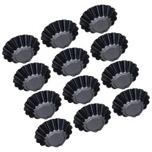 12pcs Non-Stick Mini Tart Pans Chrysanthemum Shaped Egg Tart Molds Thickened Carbon Steel Cake Molds for Making Tarts Muffins Cupcakes Pastries