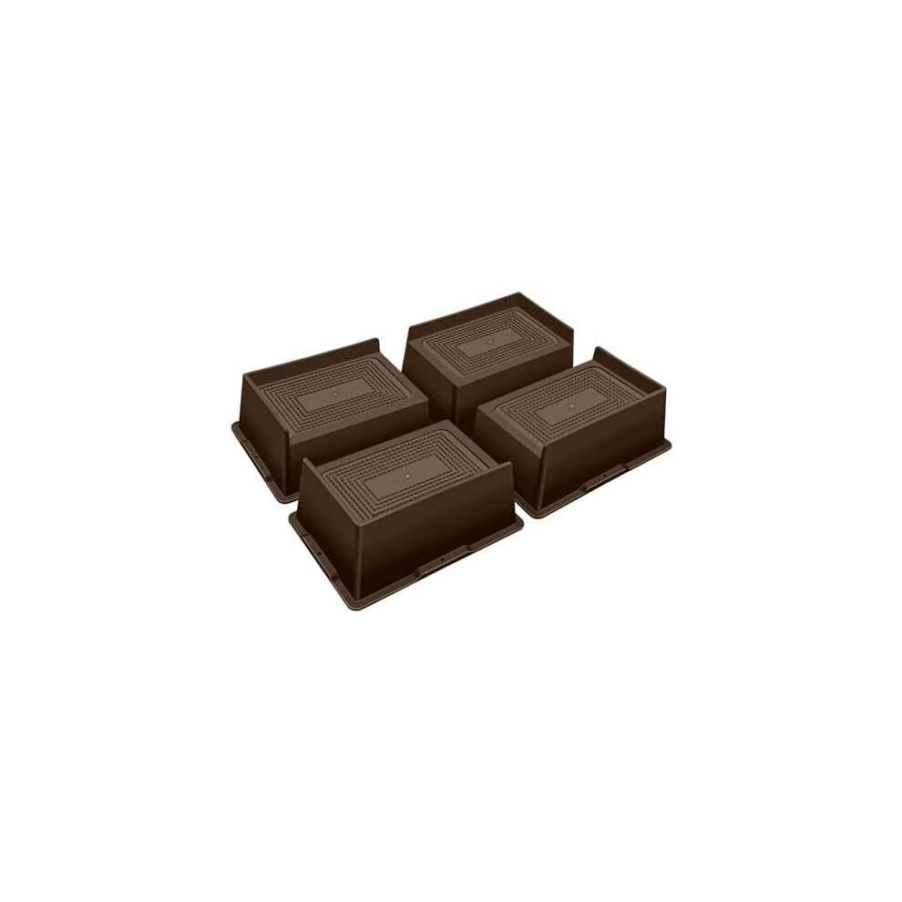 3" Heavy-Duty Bed Risers, 6000 Lbs Capacity, Extra Wide For Sofa/Table/Desk/Chair, Compatible With Most Furniture (4 Pack, Brown) 9450273775401