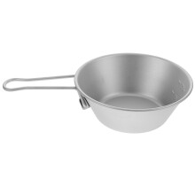 Titanium Bowl With Foldable Handle Compact Portable Tableware For Outdoor Camping Backpacking Hiking Travel Picnic