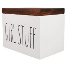 FRCOLOR Sanitary Napkin Box For Bathroom Wood Feminine Product Box With Lid Pad Holder For Bathroom Accessory Small Bathroom Storage Container