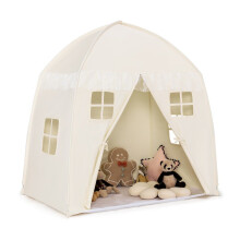 Tenda per bambini Tenda principessa grande con borsa per il trasporto Tappetino antiscivolo Cerniera Beige