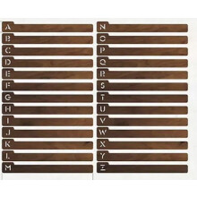 Houten AZ vinyl opbergverdelers (26 stuks)