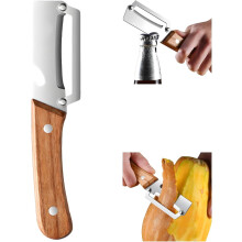 Gemüseschäler aus Edelstahl mit Holzgriff und
