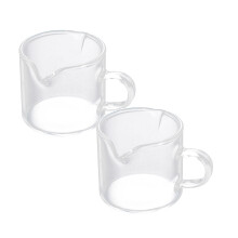 Set van 2 espressokopjes van 60 ml (2 oz) borosilicaatglas met handvat