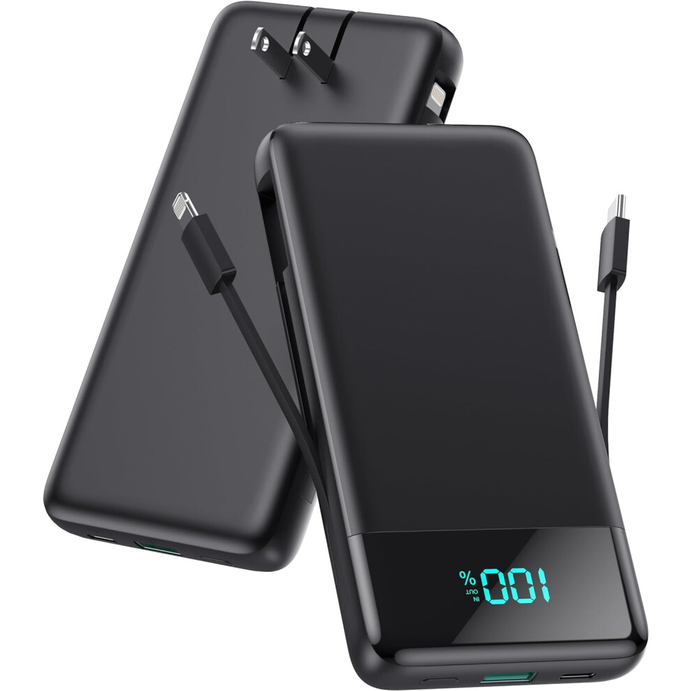 Portable Usb-C Power Bank 13800Mah With Built-In Cables 9377112893921
