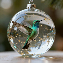 Kristallen glazen ornamentenset met vogelmotief - 6 stuks