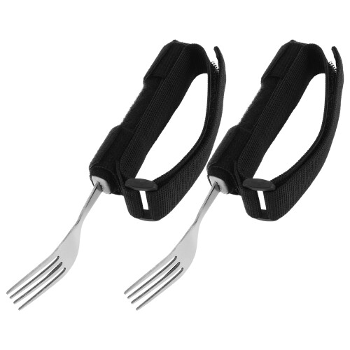 10Pcs Lightweight Adaptive Fork Holders with Hand Straps for Elderly 2
