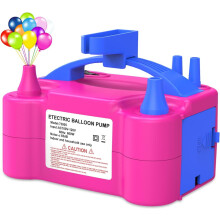 Pompe à ballons électrique IDAODAN, gonfleur portable à double buse, rouge rose, 110 V, 600 W, pour décorations de fête