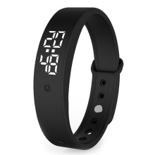 Braccialetto digitale intelligente a LED con misurazione della temperatura corporea, ora/data, sveglia a vibrazione, ricarica USB