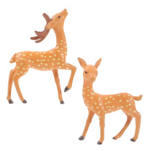 Orangea hjortfigurer i harts, 2-pack, 5,5x4x1 cm