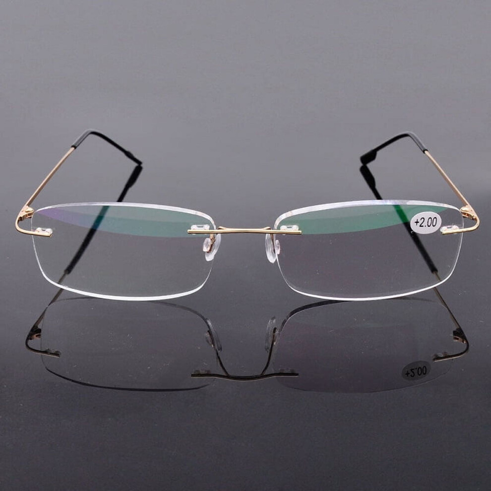 Blue/Light Mainyu Rimless Blocking Reading Glasses, Lightweight Anti-Glare Readers +1.00~+4.00 For Women & Men