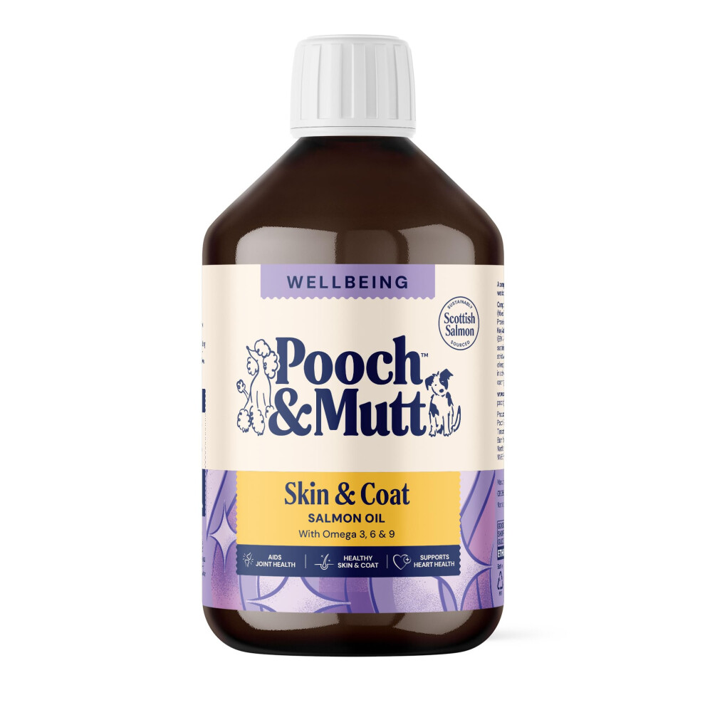 Pooch & Mutt - Natural Oil Supplement For Dogs And Cats (Rich In Omega 3, 6 And 9), 500Ml Salmon