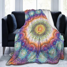 Mandala-riikinkukon höyhenflanellihuopa 60x80 tuumaa
