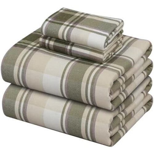 Σετ σεντόνια Cal King Flannel με βαθύ τσεπάκι 4 τεμαχίων