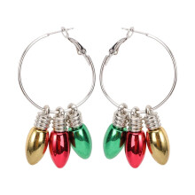 Christmas earrings bulb beads 1 pair