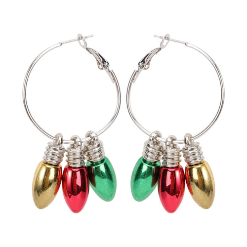 Christmas earrings bulb beads 1 pair