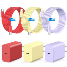 3er-Pack 20-W-USB-C-Schnellladegeräte mit 3 m langen Kabeln