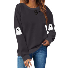 Sweat-shirt à manches longues pour femme, motif fantôme, manches longues ...