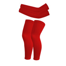 WBQ 2-Pair Kids Arm & Leg Sleeves for Basketball, Football, Cycling—UV Protection, Non-Slip, Compatible with Ages 4-14